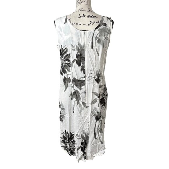 Jams World Sleeveless Dress White Black Floral Sunflower Tropical Women Size XL - Picture 3 of 7